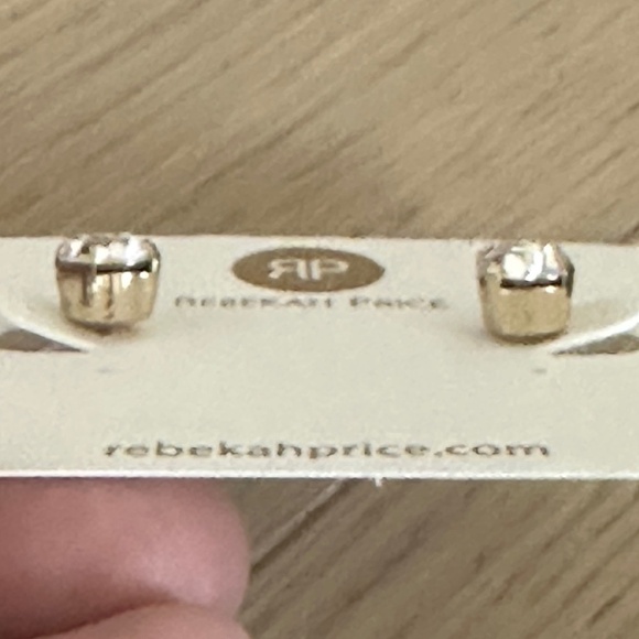 REBEKAH PRICE Crystal and Gold Earrings - 0.25 inches, Swarovski crystals - Picture 4 of 5